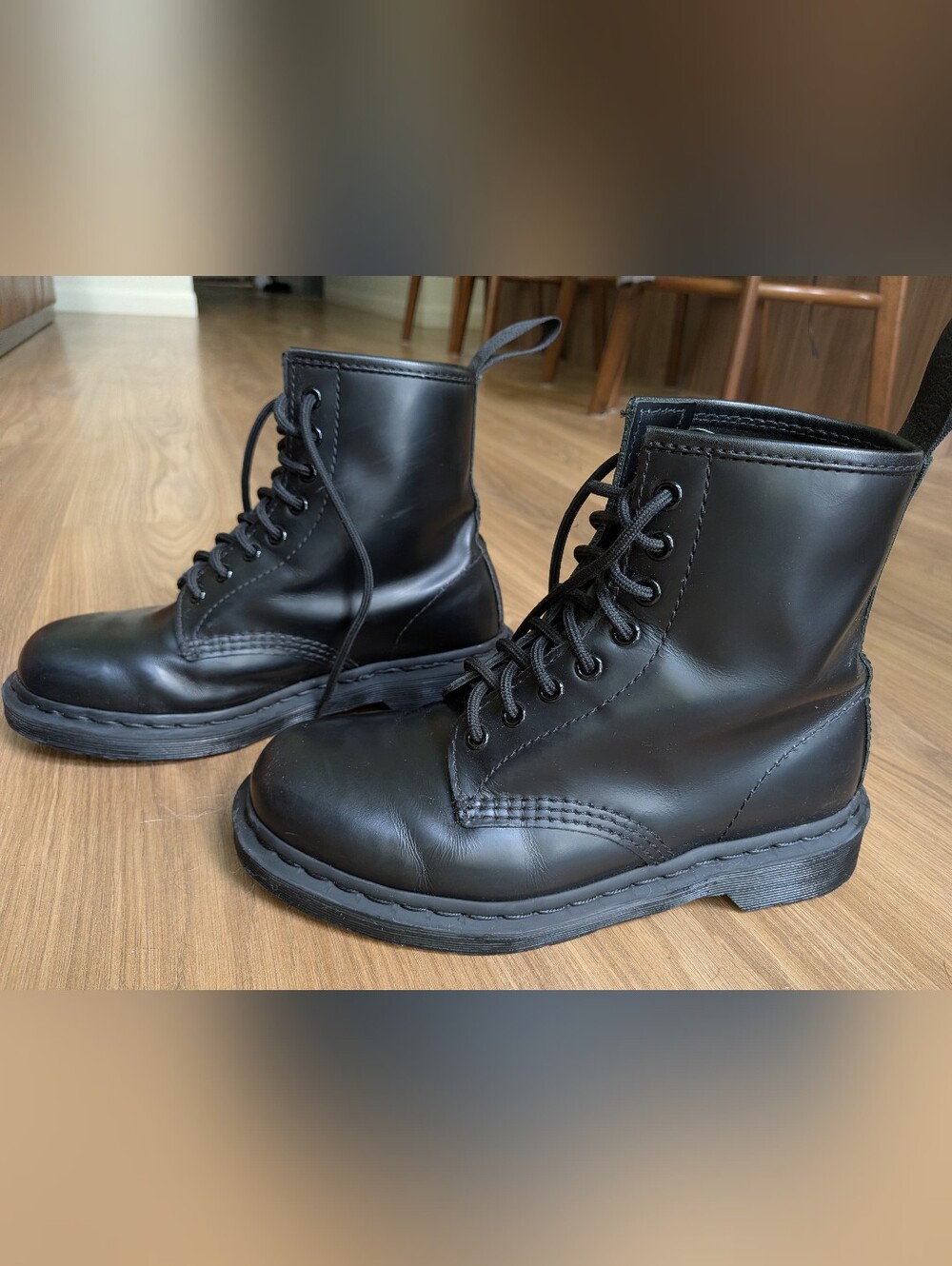 Dr. Martens 1460 Mono Black Smooth Leather 8-Eye Lace-Up Boots